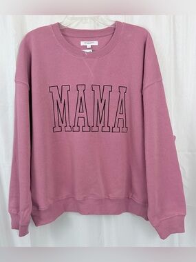 Grayson Threads “MAMA” Crewneck Oversized Sweatshirt - Dusty Rose Large NWT